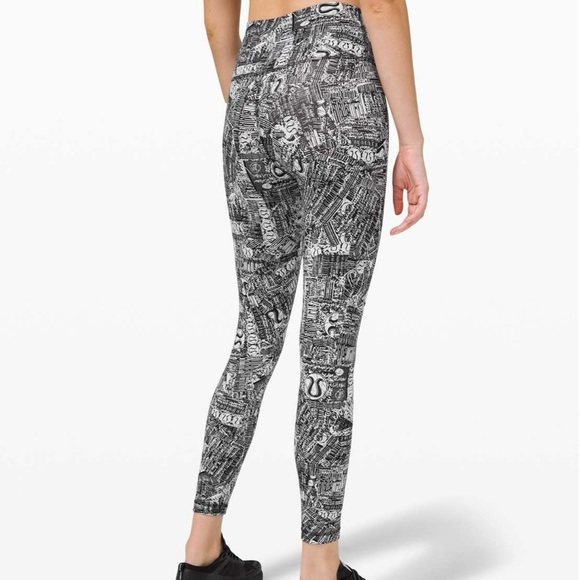 lululemon athletica Pants - lululemon Wunder Train High Rise Tight 25” Tear It Up Alpine White Black size 10